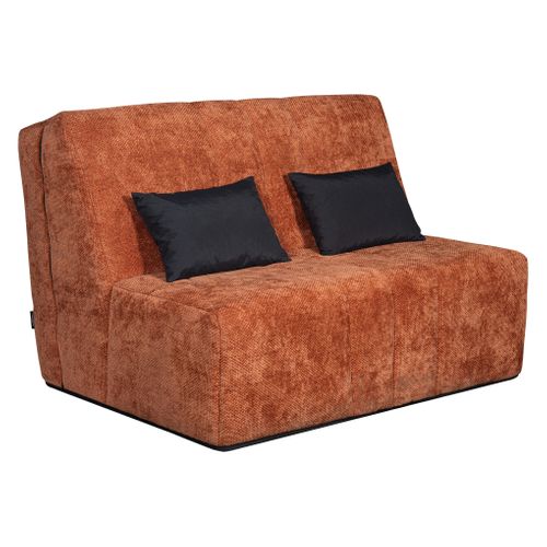 Banquette-lit BZ DOUCEUR tissu chenillé terracotta