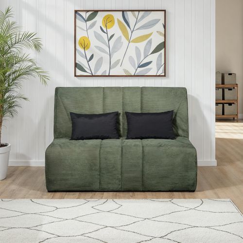 Banquette-lit BZ COCON tissu velours vert