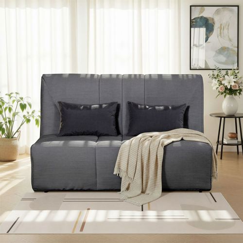 Banquette-lit BZ COCON tissu velours charbon