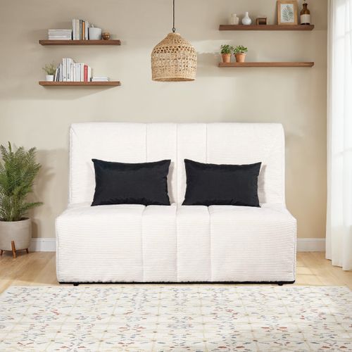 Banquette-lit BZ CARESSE tissu velours beige