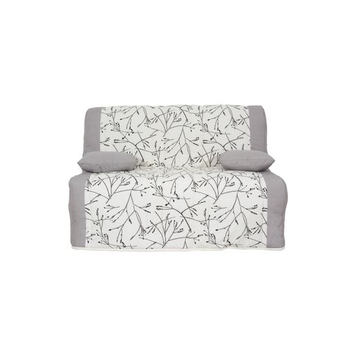 Banquette Convertible Slyde Twist 140x190 - 2 Coussins S + 2 Housses Incluses ( Taupe Et Bleu )