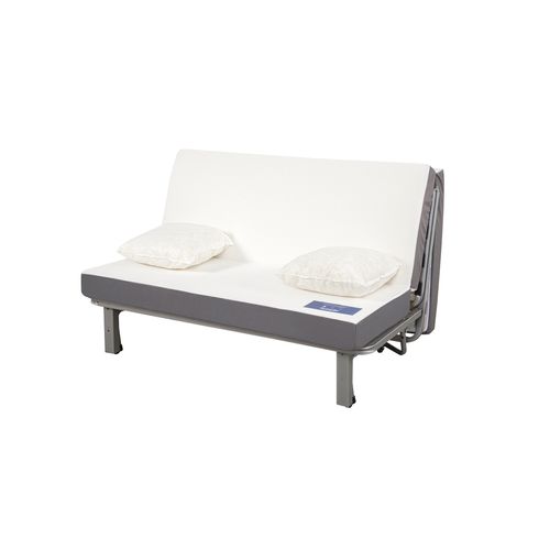 Banquette Convertible Slyde Twist 140x190 - 2 Coussins S + 2 Housses Incluses ( Taupe Et Bleu )