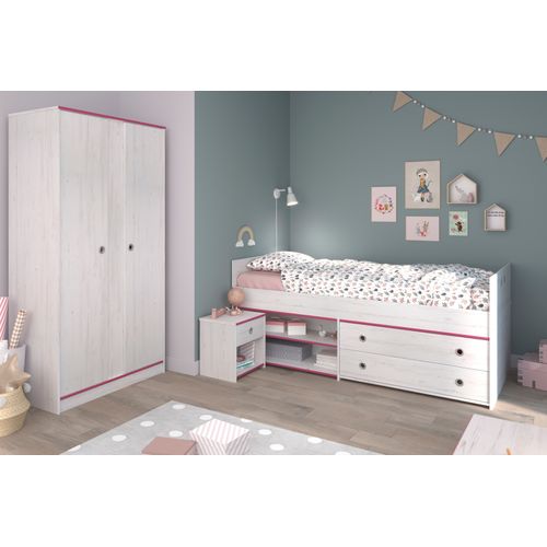 Armoire 2 Portes "cameo" Rose Ou Bleu