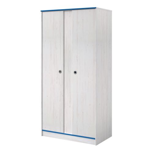 Armoire 2 Portes "cameo" Rose Ou Bleu
