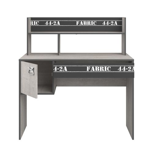Bureau 1 Porte et 1 Tiroir "ruben" 108cm Naturel et Gris