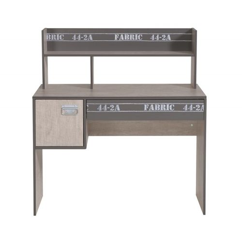 Bureau 1 Porte et 1 Tiroir "ruben" 108cm Naturel et Gris