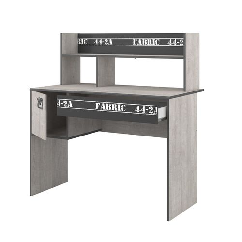 Bureau 1 Porte et 1 Tiroir "ruben" 108cm Naturel et Gris
