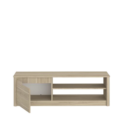 Meuble TV 1 Porte Et 2 Niches L136 Cm - Décor Chêne