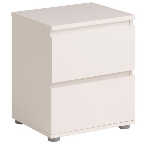Table De Chevet Nux 2 Tiroirs - Blanc