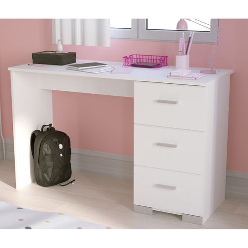 Bureau 3 Tiroirs "max" 120 cm Blanc