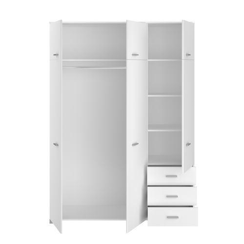 Armoire 6 Portes et 3 Tiroirs "max" 146cm Blanc