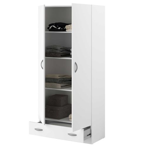 Varia Armoire 2 Portes Décor Blanc L78 Cm