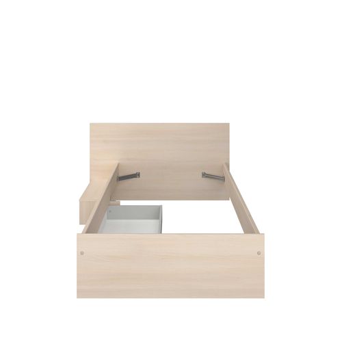 Chambre Enfant Complete - Tete De Lit + Lit + Armoire - Style Contemporain - Décor Acacia Clair Et