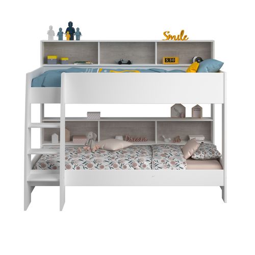 Lit superposé 2x90x200 cm TAYLOR blanc