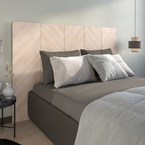 Tête de lit L.140/160 cm FRECCIA imitation chêne clair chevron