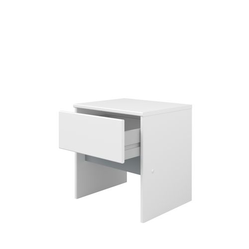 Table De Chevet Rue Avec 1 Tiroir - Blanc/gris Ou Blanc/rose