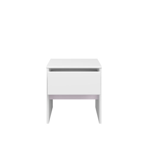 Table De Chevet Rue Avec 1 Tiroir - Blanc/gris Ou Blanc/rose