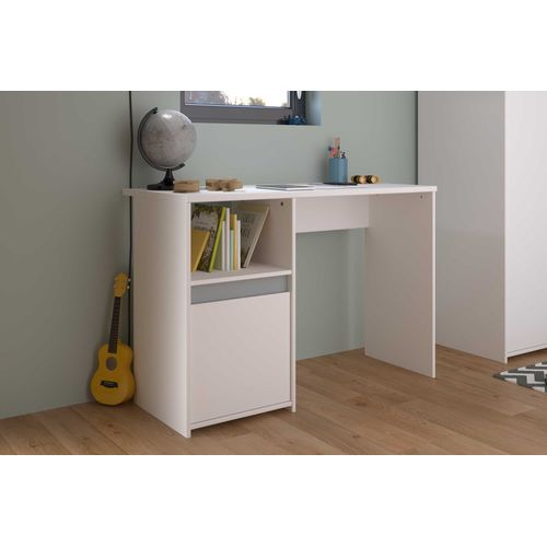 Bureau Rue 110cm Avec Armoire - Blanc/gris Ou Blanc/rose
