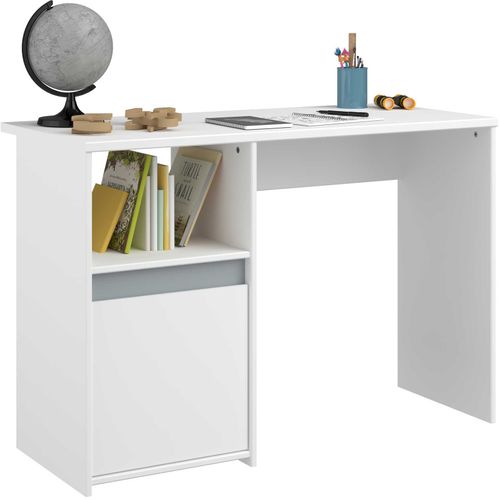 Bureau Rue 110cm Avec Armoire - Blanc/gris Ou Blanc/rose