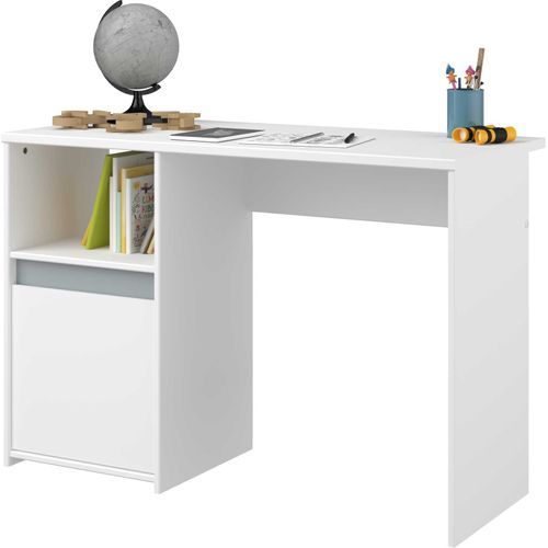 Bureau Rue 110cm Avec Armoire - Blanc/gris Ou Blanc/rose