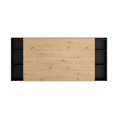 Tête de lit 140/160 cm CHARLENE imitation chêne et noir