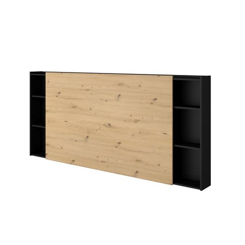 Tête de lit 140/160 cm CHARLENE imitation chêne et noir