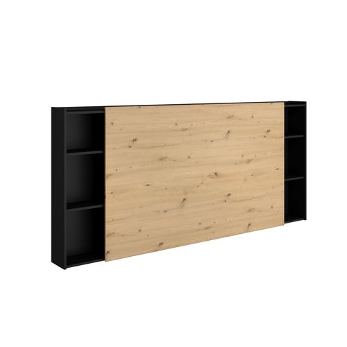 Tête de lit 140/160 cm CHARLENE imitation chêne et noir