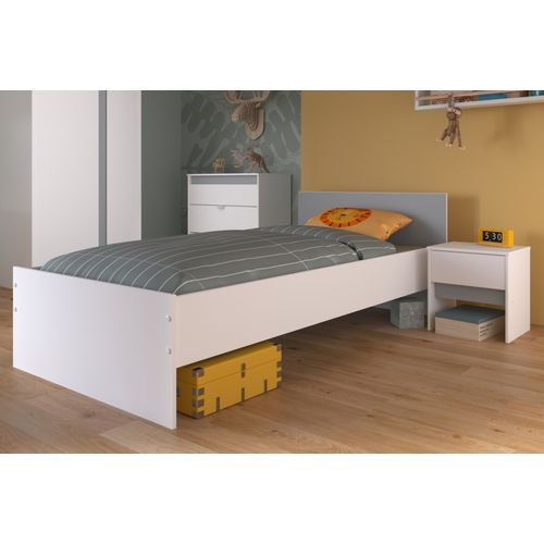 Lit Rue 90x200 - Blanc/gris Ou Blanc/rose