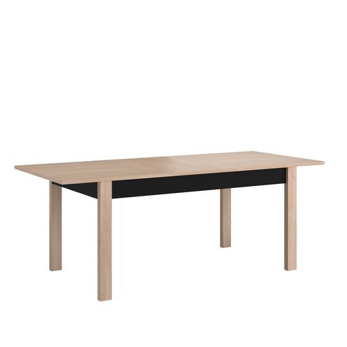 Table de séjour extensible L.157/207 cm HELMA imitation chêne et noir