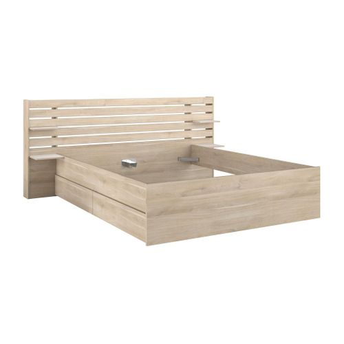 Lit 160 X 200 Cm Avec Rangements - Coloris : Naturel - Tenalia Ii