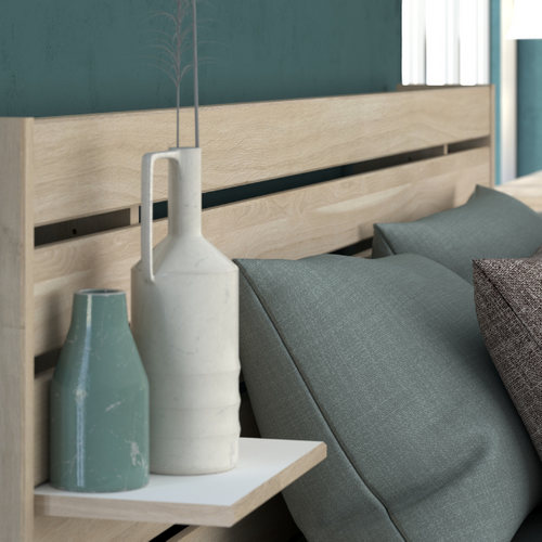 Lit 160 X 200 Cm Avec Rangements - Coloris : Naturel - Tenalia Ii