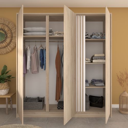 Armoire 3 portes ESCALE imitation chêne