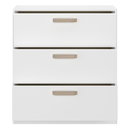 Commode Dream 3 Tiroirs - Panneau De Particules - Décor Blanc - L79.7 X H87.8 X P43.8 Cm