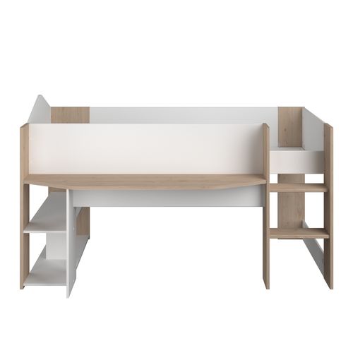 Lit combiné 90x200 cm SHELTER Imitation chêne et blanc