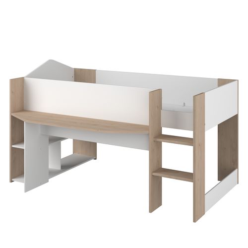 Lit combiné 90x200 cm SHELTER Imitation chêne et blanc