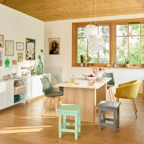 Buffet MAELLE Imitation chêne / blanc