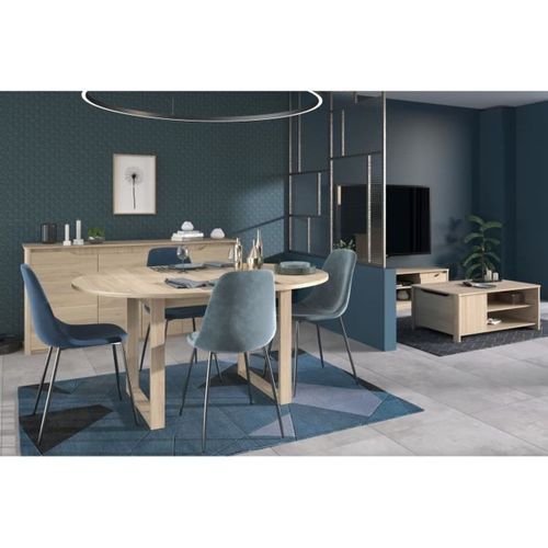 Ensemble Buffet Et Table Ronde Extensible - Betty - Chene -