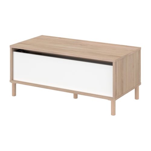 Table basse MARTIN imitation chêne et blanc