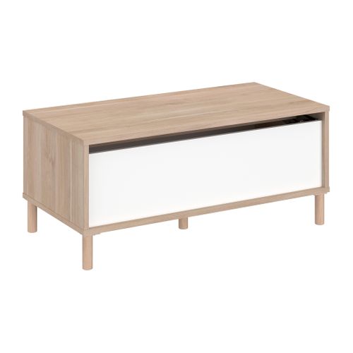 Table basse MARTIN imitation chêne et blanc