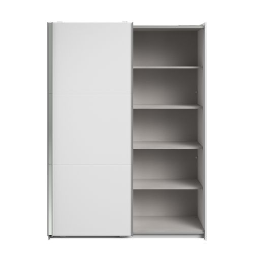 Armoire 2 portes coulissantes SWING blanc et miroir