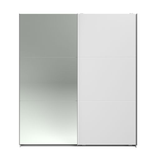 Armoire 2 portes couli. L.180 SWING blanc et miroir