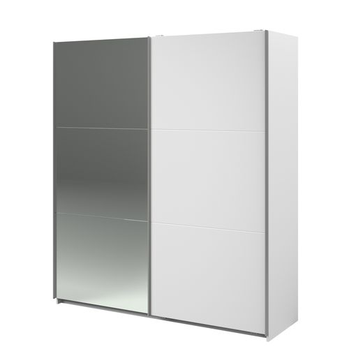 Armoire 2 portes couli. L.180 SWING blanc et miroir