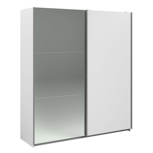 Armoire 2 portes couli. L.180 SWING blanc et miroir
