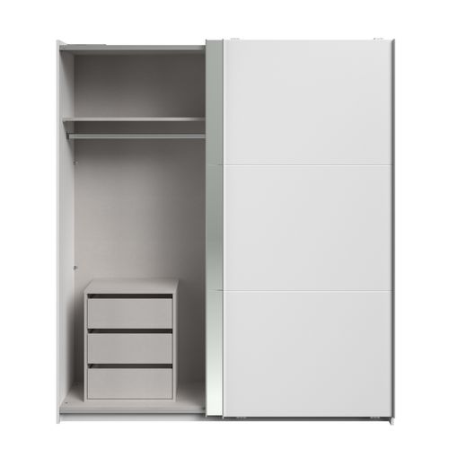 Armoire 2 portes couli. L.180 SWING blanc et miroir