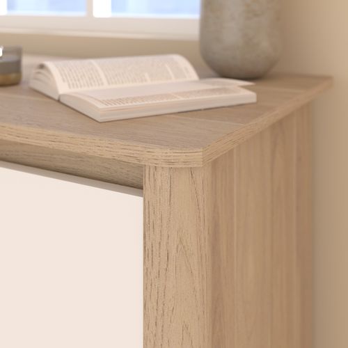 Buffet 4 portes WENDY imitation chêne et blanc