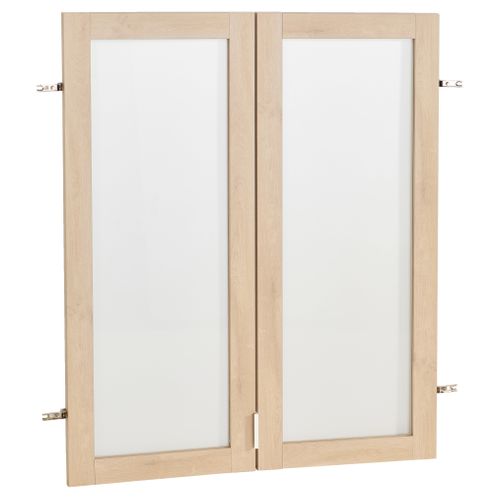Lot 2 portes verre MAYENCE cadre imitation chêne
