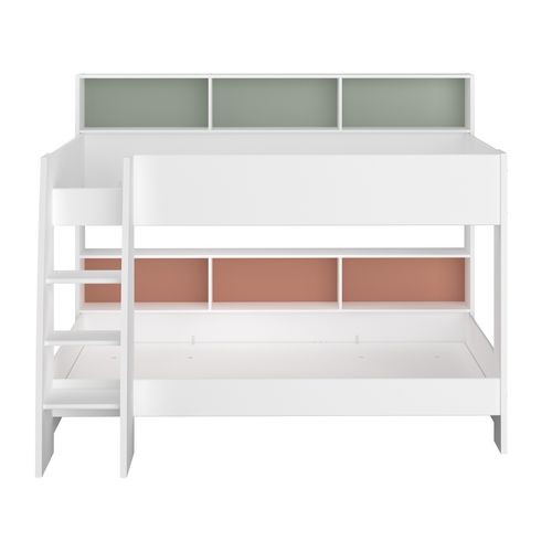 Lit superposé 2x90x200 cm avec sommiers LEA blanc