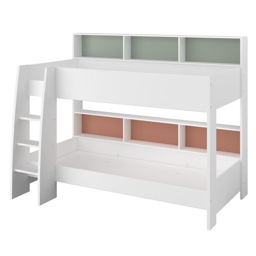 Lit superposé 2x90x200 cm avec sommiers LEA blanc