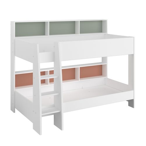 Lit superposé 2x90x200 cm avec sommiers LEA blanc