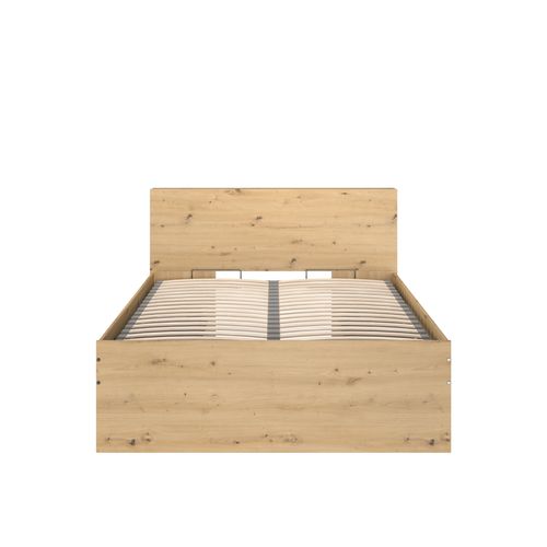 Lit coffre avec sommier relevable 140x190 cm FABIO imitation chêne